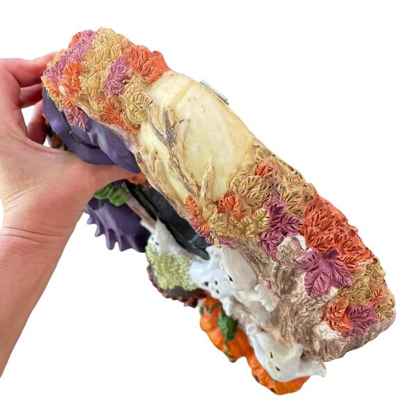 Vintage Halloween Wreath Witch Ghost Pumpkin Cauldron Door Decor Plaster Resin - Picture 10 of 10